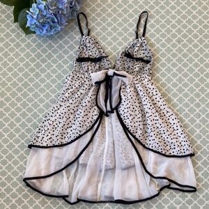 Victoria’s Secret Polka Dot Tie Cup Babydoll L